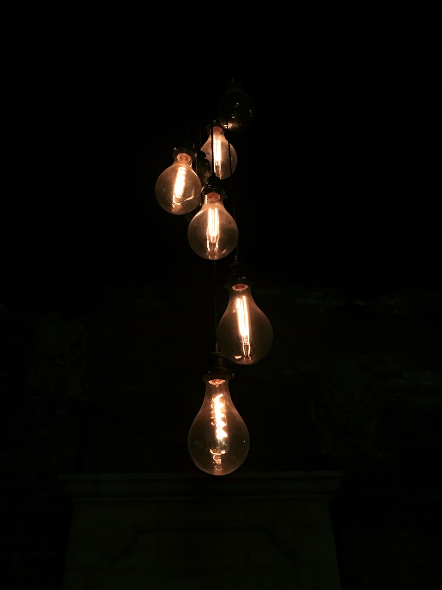 Photo "Modern and simple LED chandelier for terrace"